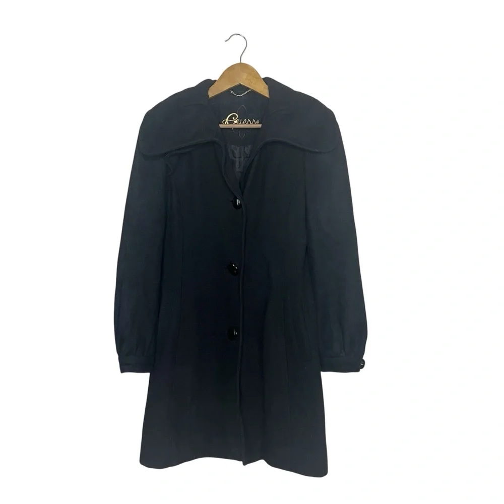 Guess Classic Black Pea Coat - Picture 2 of 14
